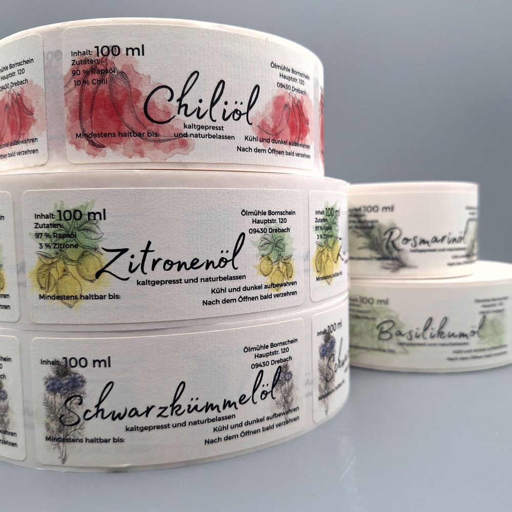 Etiketten mit Leinenstruktur