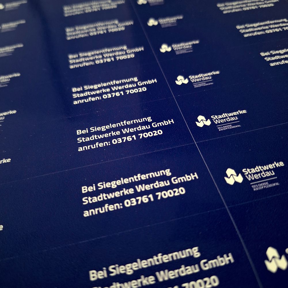 Stickerbogen aus Dokumentenfolie