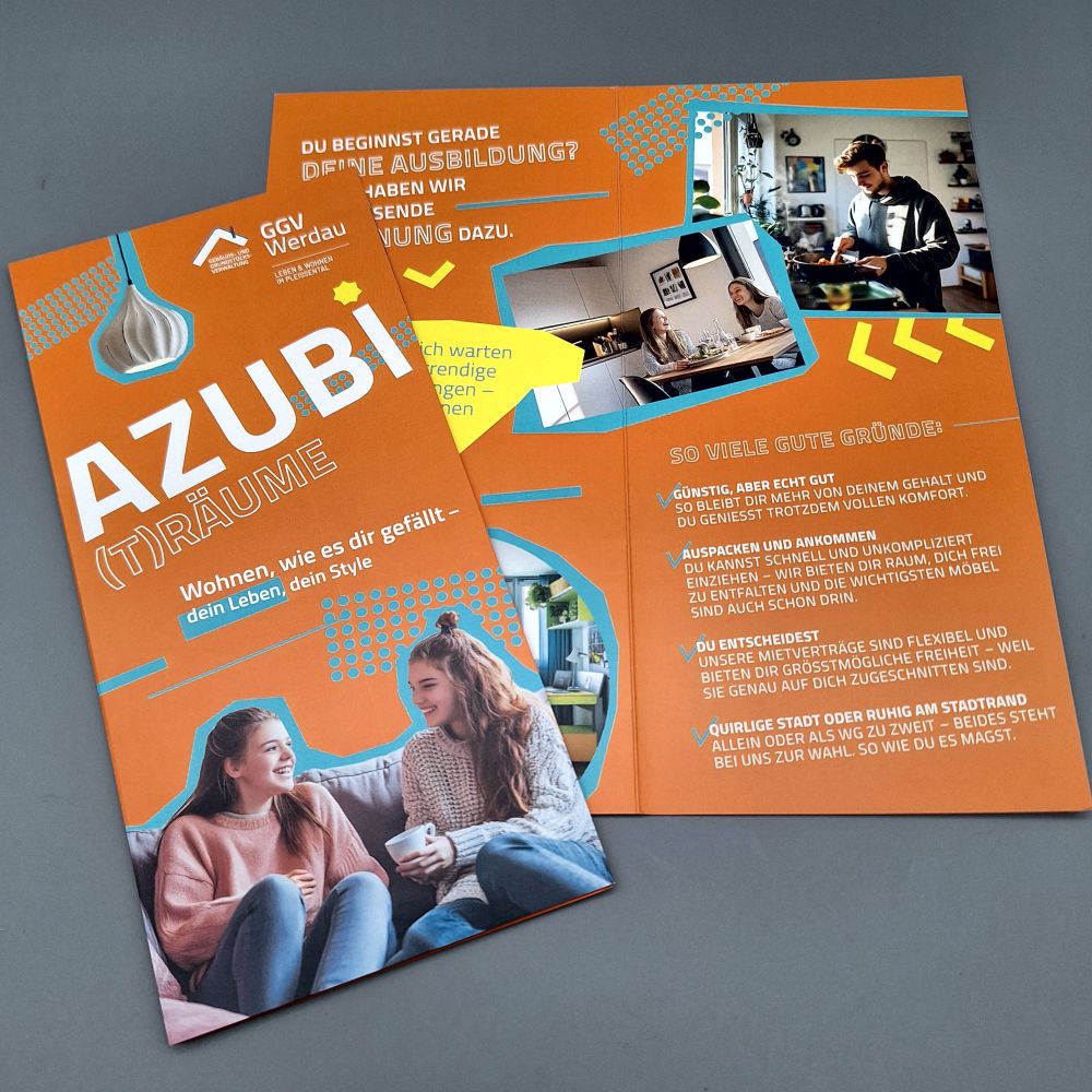 Faltblatt mit Einbruchfalz