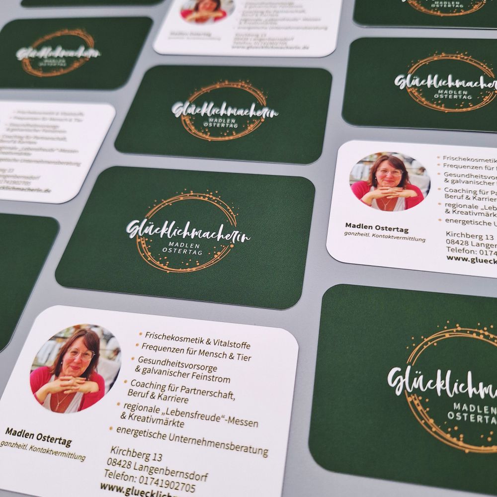 Visitenkarten mit abgerundeten Ecken