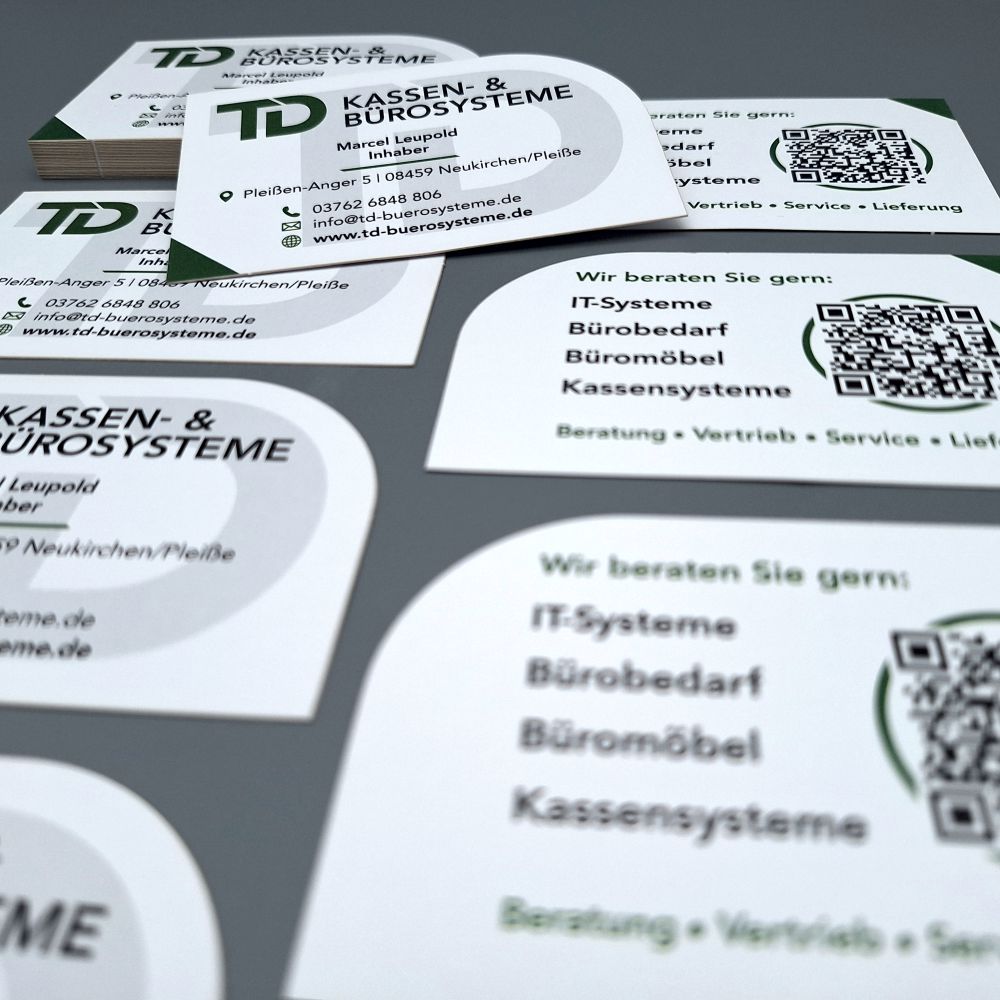 Konturgeschnittene Visitenkarte