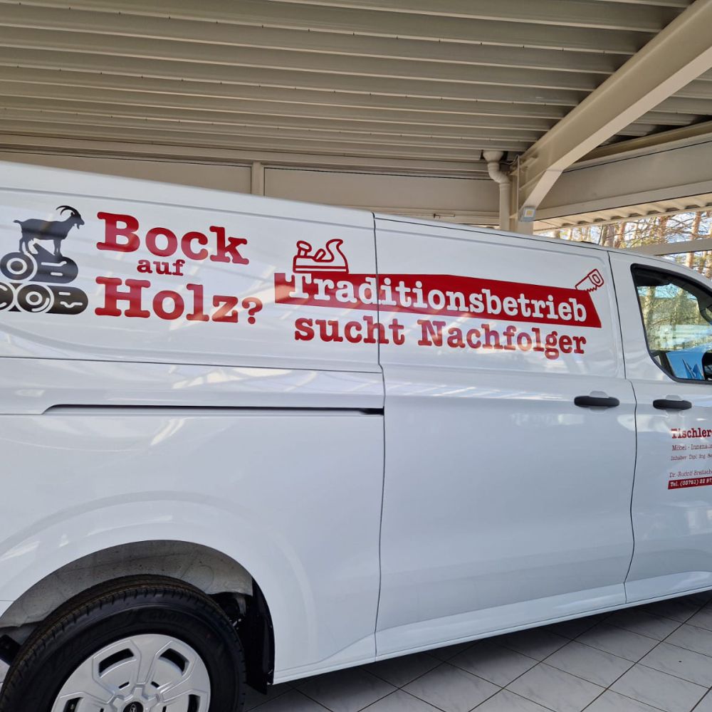 Fahrzeugbeschriftung für Tischlerei