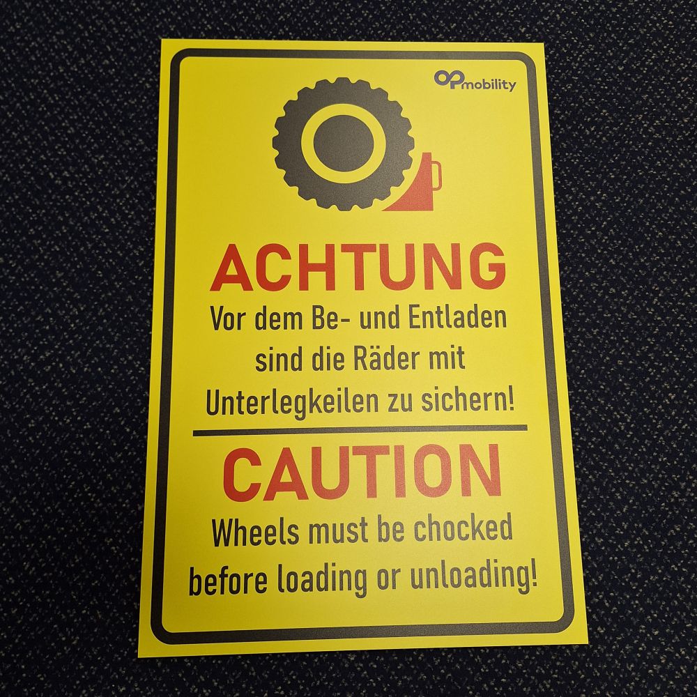 Hinweisschild mit Plattendirektdruck