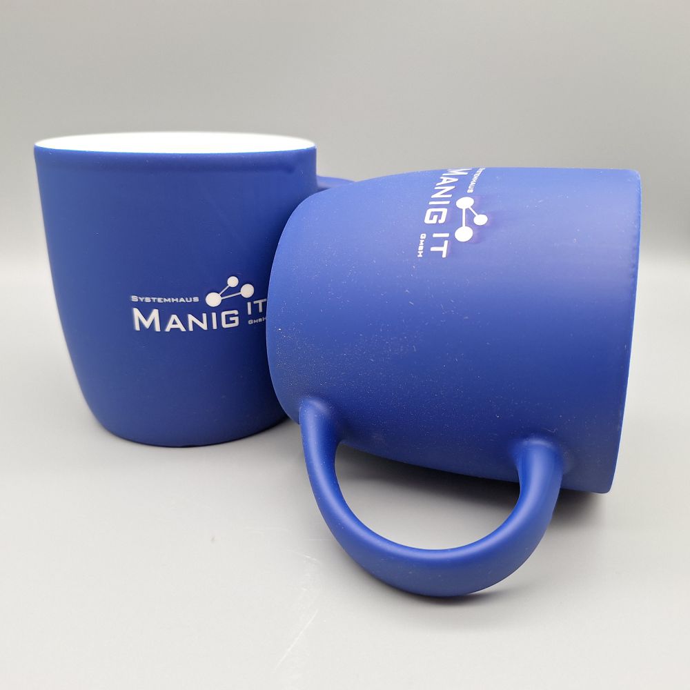 Porzellantasse mit Soft-Touch-Oberfläche